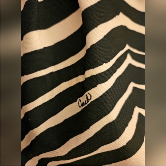 COACH Signature Stripe Zebra Devin Shoulder Bag - Picture 3 of 10